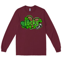 Burgundy st patricks day lucky western hearts Long Sleeve Tee - Artiststas