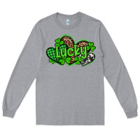 Heather Grey st patricks day lucky western hearts Long Sleeve Tee - Artiststas