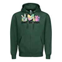 Sports Green peace love peeps Zipper Hoodie - MaliasSmallBusiness