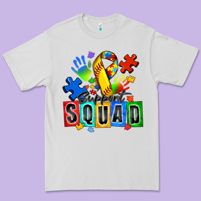 Softball Support Squad Autism Premium Tee Designed By Zillion Design Studio