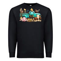 Black Farm Animals Truck Premium Sweatshirt - BundleAndBundleShop