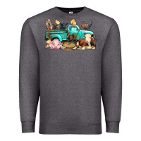 Charcoal Heather Farm Animals Truck Premium Sweatshirt - BundleAndBundleShop
