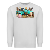 Dove Grey Farm Animals Truck Premium Sweatshirt - BundleAndBundleShop