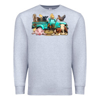 Heather Grey Farm Animals Truck Premium Sweatshirt - BundleAndBundleShop