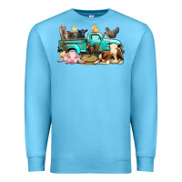 Ocean Blue Farm Animals Truck Premium Sweatshirt - BundleAndBundleShop