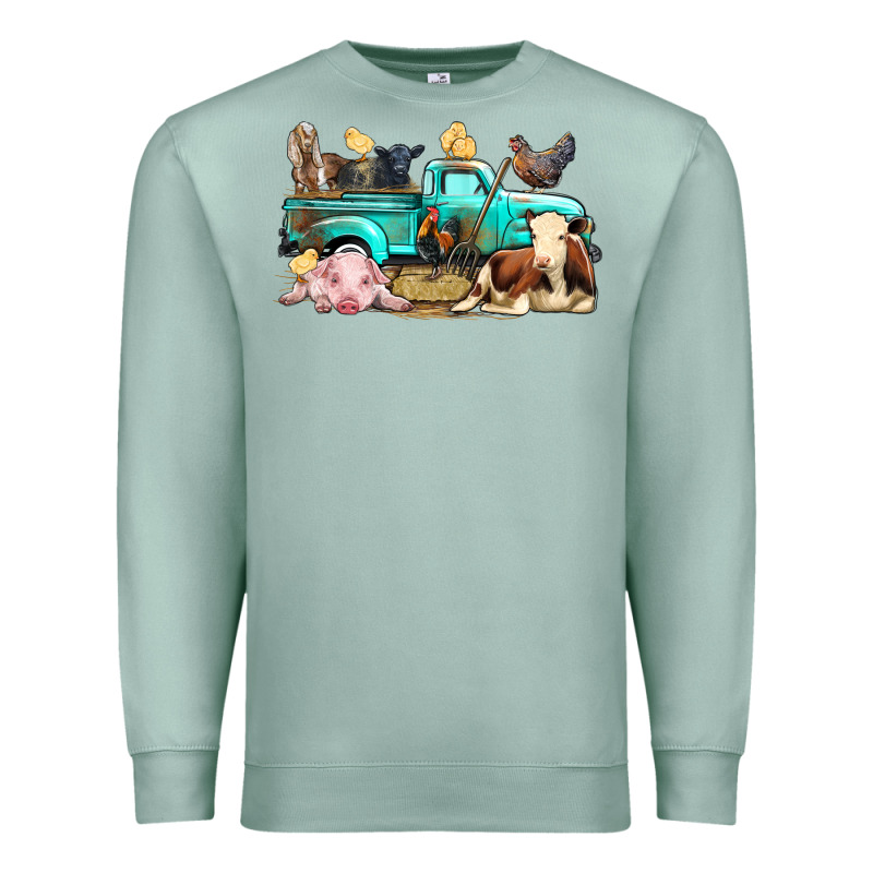 Farm Animals Truck Premium Sweatshirt by BundleAndBundleShop | Teevron
