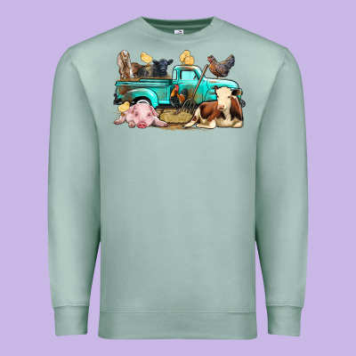 Farm Animals Truck Premium Sweatshirt Designed By Bundleandbundleshop