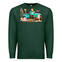 Sports Green Farm Animals Truck Premium Sweatshirt - BundleAndBundleShop