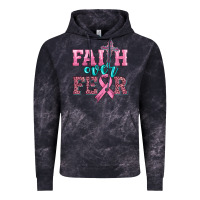 Cloud Black faith over fear with cross and ribbon Vintage Hoodie - HRA Design Shop