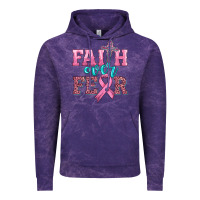 Cloud Purple faith over fear with cross and ribbon Vintage Hoodie - HRA Design Shop