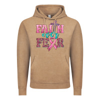 Vintage Coffee faith over fear with cross and ribbon Vintage Hoodie - HRA Design Shop