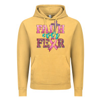 Vintage Mustard faith over fear with cross and ribbon Vintage Hoodie - HRA Design Shop