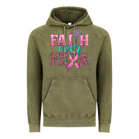 Vintage Olive faith over fear with cross and ribbon Vintage Hoodie - HRA Design Shop
