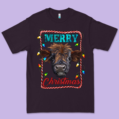Merry Christmas Calf Premium Tee Designed By Ranaportraitstore