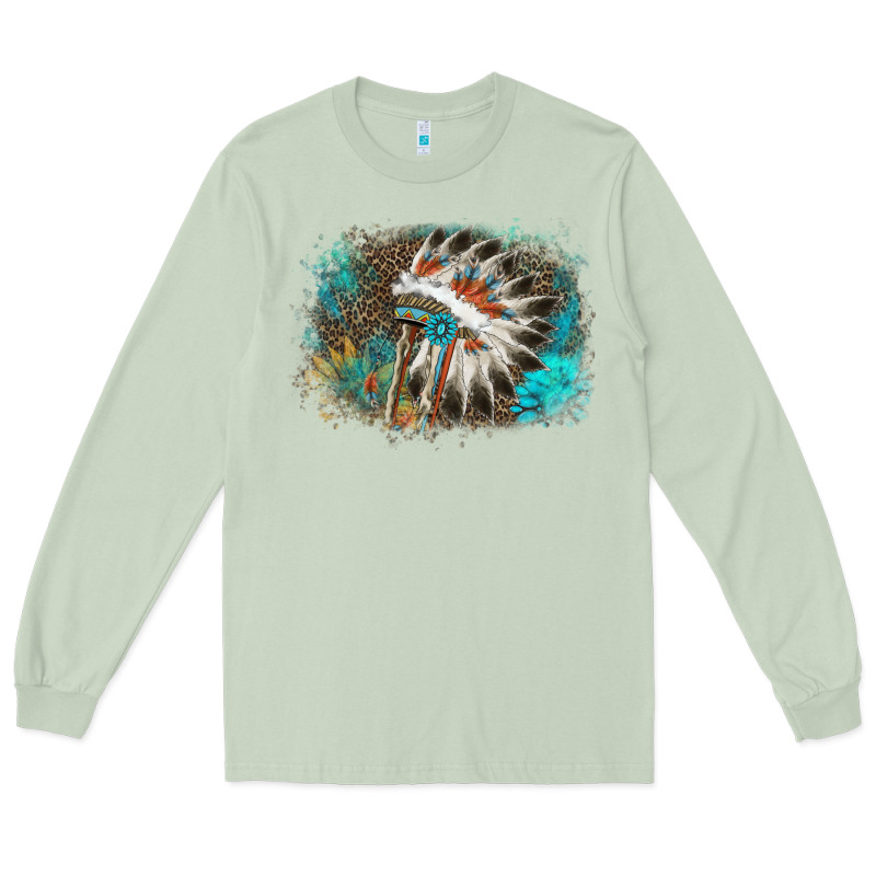 Indian Headress Sunflower Leopard Long Sleeve Tee by AdoDesignShop | Teevron