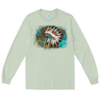 Matcha indian headress sunflower leopard Long Sleeve Tee - AdoDesignShop
