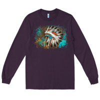 Plum indian headress sunflower leopard Long Sleeve Tee - AdoDesignShop