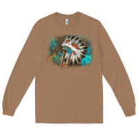 Toasted Coconut indian headress sunflower leopard Long Sleeve Tee - AdoDesignShop
