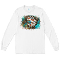 White indian headress sunflower leopard Long Sleeve Tee - AdoDesignShop