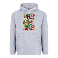 Heather Grey ho ho ho reindeer Heavyweight Hoodie - MaliasSmallBusiness