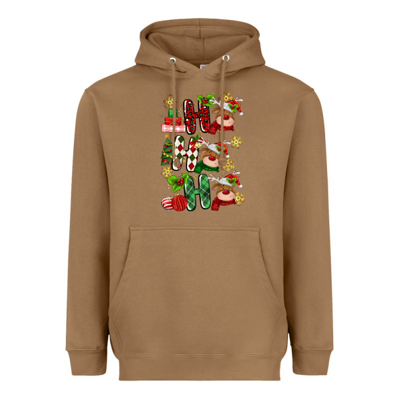 Ho Ho Ho Reindeer Heavyweight Hoodie by MaliasSmallBusiness | Teevron