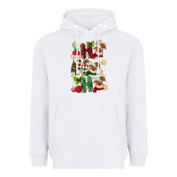 White ho ho ho reindeer Heavyweight Hoodie - MaliasSmallBusiness