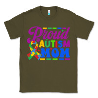 Army Green Proud Autism Mom Classic Tee - CowhideDigitalArt