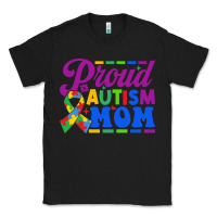 Black Proud Autism Mom Classic Tee - CowhideDigitalArt