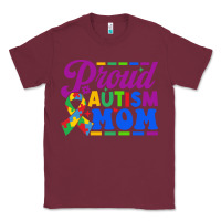 Burgundy Proud Autism Mom Classic Tee - CowhideDigitalArt