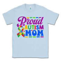 Dusty Blue Proud Autism Mom Classic Tee - CowhideDigitalArt