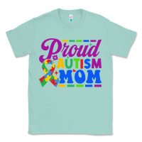 Seafoam Proud Autism Mom Classic Tee - CowhideDigitalArt