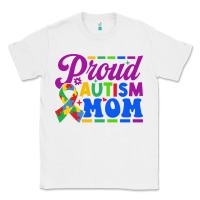White Proud Autism Mom Classic Tee - CowhideDigitalArt