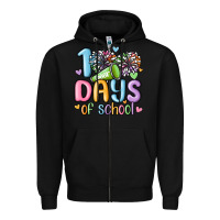 Black 100 days of school cheer Zipper Hoodie - MaliasSmallBusiness