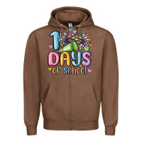 Chestnut 100 days of school cheer Zipper Hoodie - MaliasSmallBusiness