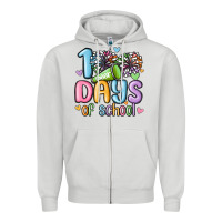 Dove Grey 100 days of school cheer Zipper Hoodie - MaliasSmallBusiness
