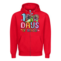 100 Days Of School Cheer Zipper Hoodie | Teevron