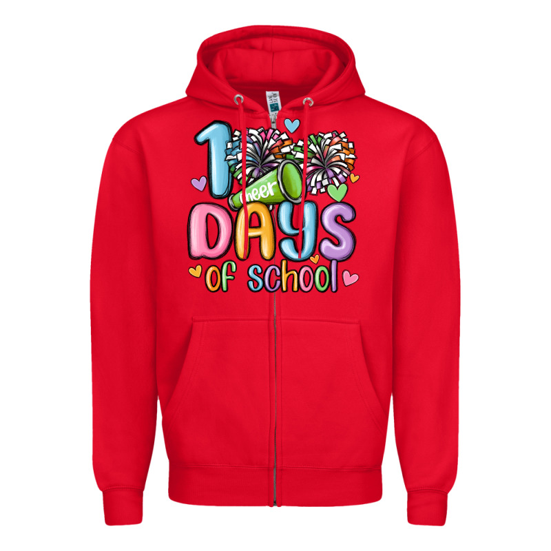 100 Days Of School Cheer Zipper Hoodie by MaliasSmallBusiness | Teevron