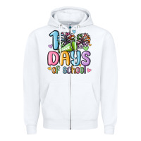 White 100 days of school cheer Zipper Hoodie - MaliasSmallBusiness