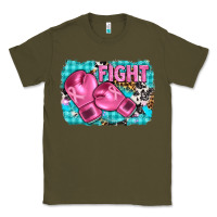 Army Green fight with boxing gloves and cancer ribbon Classic Tee - AdoDesignShop
