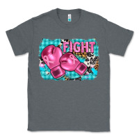Charcoal Heather fight with boxing gloves and cancer ribbon Classic Tee - AdoDesignShop