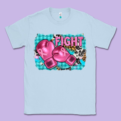 Fight With Boxing Gloves And Cancer Ribbon Classic Tee Designed By Adodesignshop