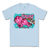 Dusty Blue fight with boxing gloves and cancer ribbon Classic Tee - AdoDesignShop