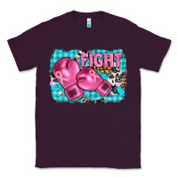Plum fight with boxing gloves and cancer ribbon Classic Tee - AdoDesignShop