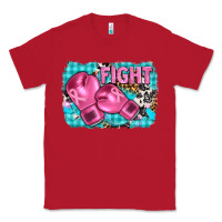 Red fight with boxing gloves and cancer ribbon Classic Tee - AdoDesignShop