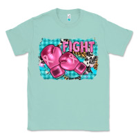 Seafoam fight with boxing gloves and cancer ribbon Classic Tee - AdoDesignShop
