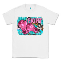 White fight with boxing gloves and cancer ribbon Classic Tee - AdoDesignShop