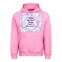 Fuchsia Pink it hurts to bite my tongue Urban Hoodie - TumblerDesignByShophia