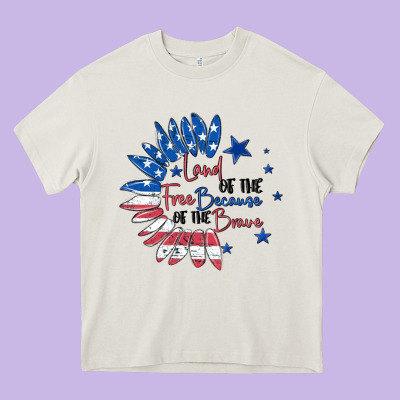Land Of The Free Because Of The Brave Heavy Core Tee Designed By Maliassmallbusiness