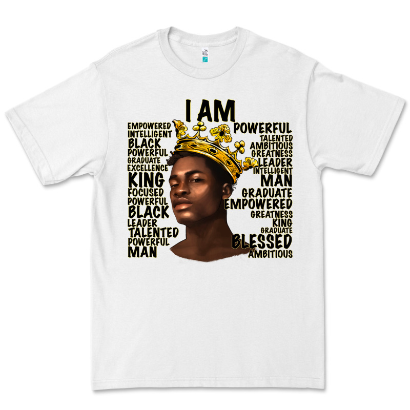 Afro Man Black King I Am Premium Tee by texasbilliewilder | Teevron