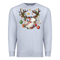 Heather Grey Baseball Horn Christmas Premium Sweatshirt - BundleAndBundleShop
